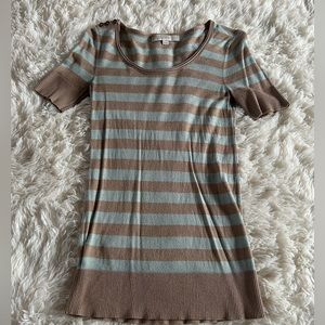 Extra small Ann Taylor loft blue and brown striped top